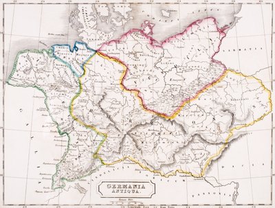 Map of Germany, Germania Antiqua, from 